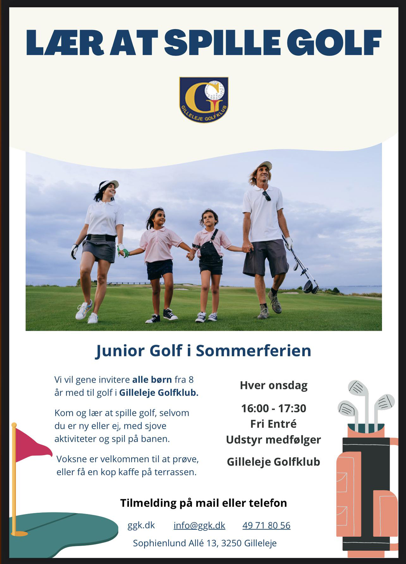 Juniorgolf i sommerferien i Gilleleje Golfklub - Lær at spille golf
