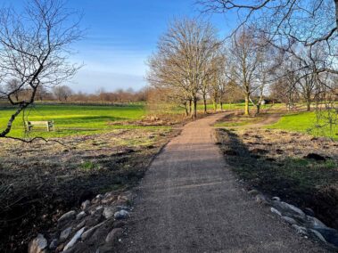 Stien set mod hul 14 på golfbanen i Gilleleje Golfklub