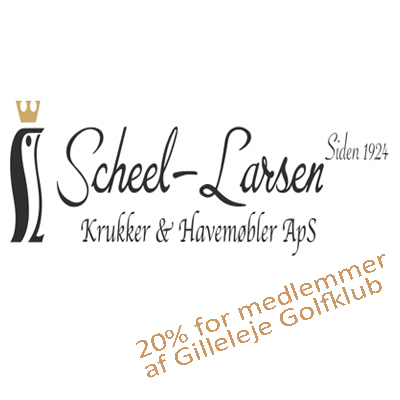 Scheel-Larsen er sponsor i Gilleleje Golfklub. 20% for medlemmer af klubben.