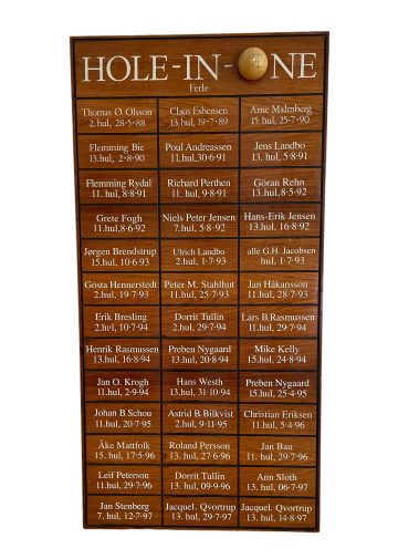Hole in one 1988-1997 i Ferle, Gilleleje Golfklub