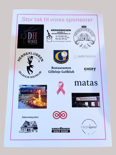 Sponsorerne ved Pink/Blue turneringen i Gilleleje Golfklub 2025. Tak for støtten!