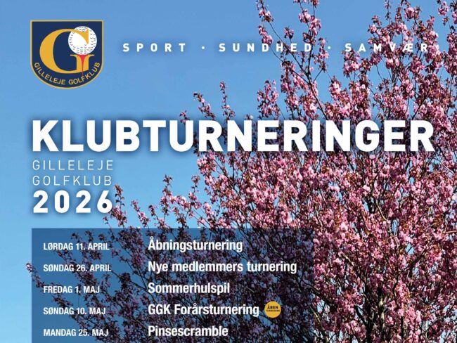 Klubturneringer i Gilleleje Golfklub 2026 - plakat